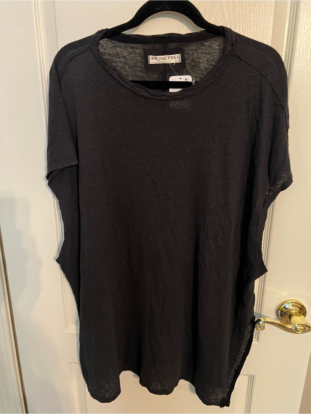 We The Free By Free People Oversized Black Short Sleeve Tee NWT Size M